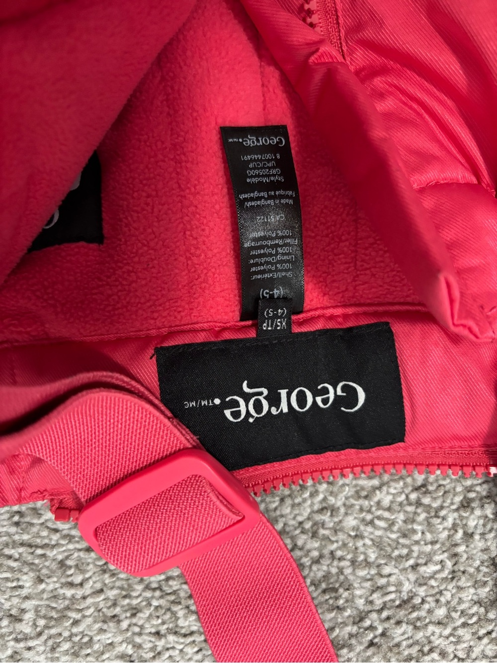 George Light Pink Sherpa Jacket with Dark Pink Trim